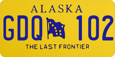 AK license plate GDQ102