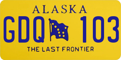 AK license plate GDQ103