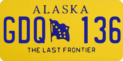 AK license plate GDQ136