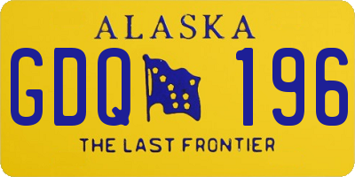 AK license plate GDQ196