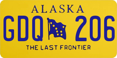 AK license plate GDQ206