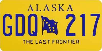 AK license plate GDQ217