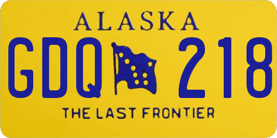 AK license plate GDQ218