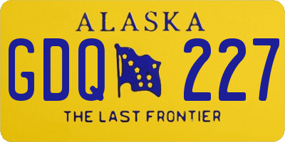 AK license plate GDQ227
