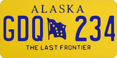 AK license plate GDQ234