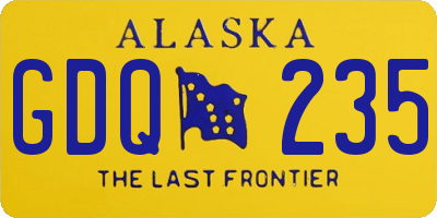 AK license plate GDQ235