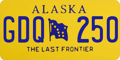 AK license plate GDQ250