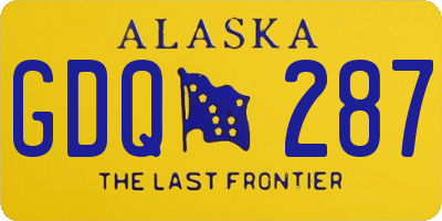 AK license plate GDQ287