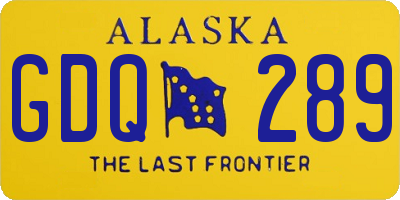 AK license plate GDQ289