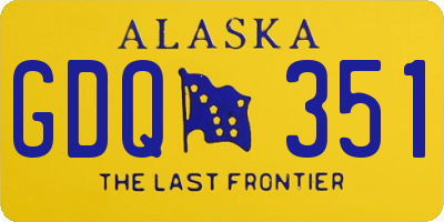 AK license plate GDQ351
