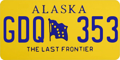AK license plate GDQ353