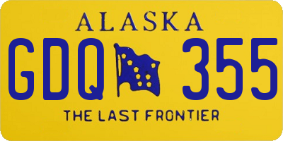 AK license plate GDQ355