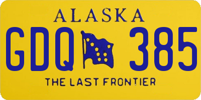 AK license plate GDQ385