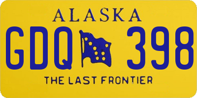 AK license plate GDQ398