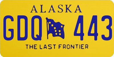 AK license plate GDQ443