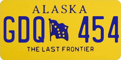 AK license plate GDQ454