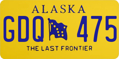 AK license plate GDQ475