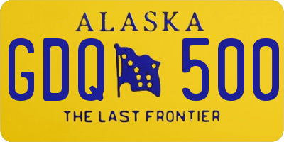 AK license plate GDQ500
