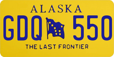 AK license plate GDQ550