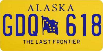 AK license plate GDQ618