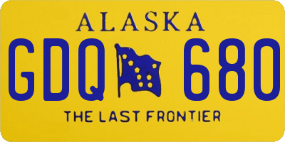 AK license plate GDQ680