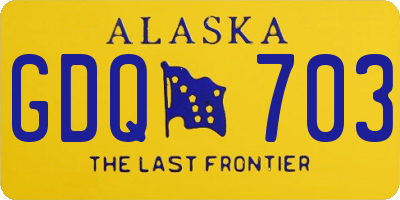 AK license plate GDQ703