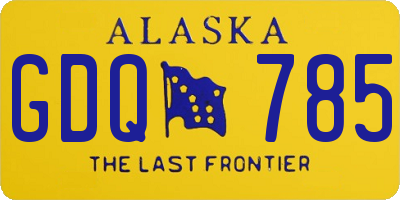 AK license plate GDQ785