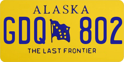 AK license plate GDQ802