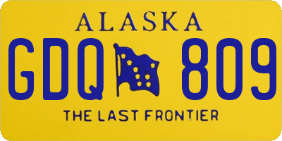 AK license plate GDQ809