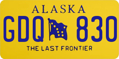 AK license plate GDQ830