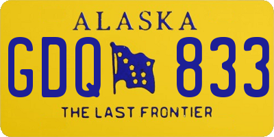 AK license plate GDQ833