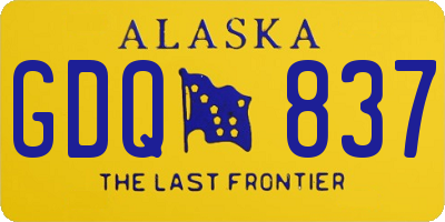 AK license plate GDQ837