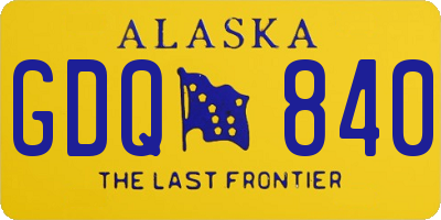 AK license plate GDQ840
