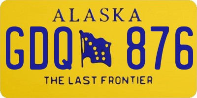 AK license plate GDQ876