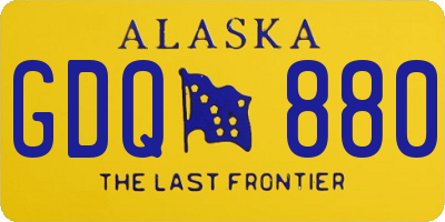 AK license plate GDQ880