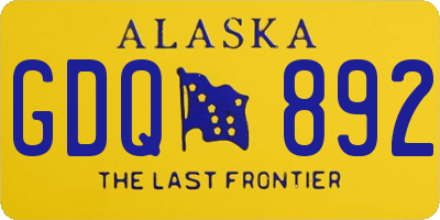 AK license plate GDQ892