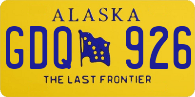 AK license plate GDQ926
