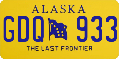 AK license plate GDQ933