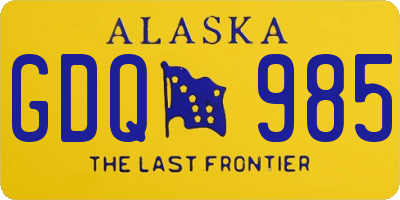AK license plate GDQ985