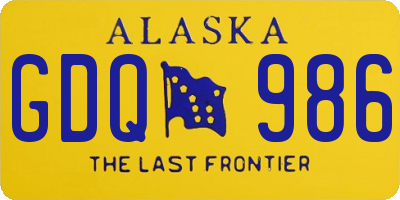 AK license plate GDQ986