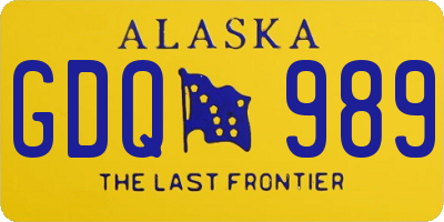 AK license plate GDQ989