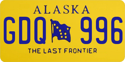 AK license plate GDQ996