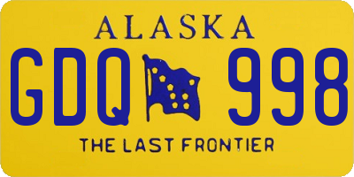 AK license plate GDQ998