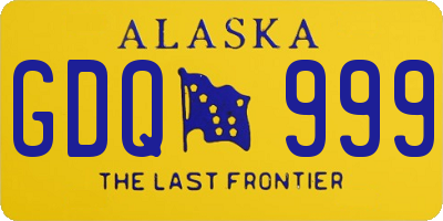 AK license plate GDQ999