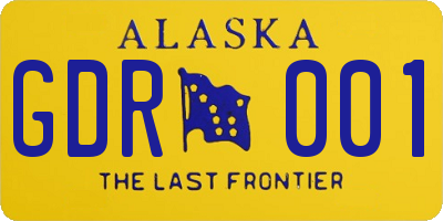 AK license plate GDR001
