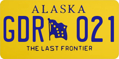 AK license plate GDR021