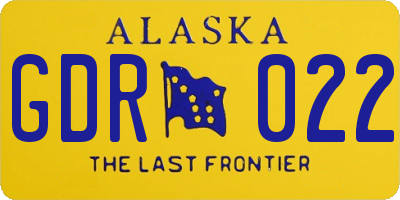 AK license plate GDR022