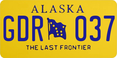 AK license plate GDR037