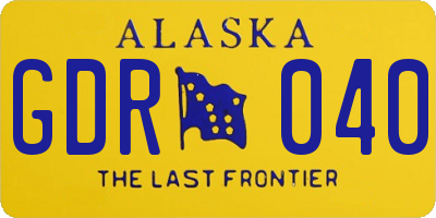 AK license plate GDR040