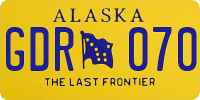 AK license plate GDR070